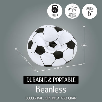 Inflatable Soccer Ball Lounge Chair  Fun  Comfortable For Kids