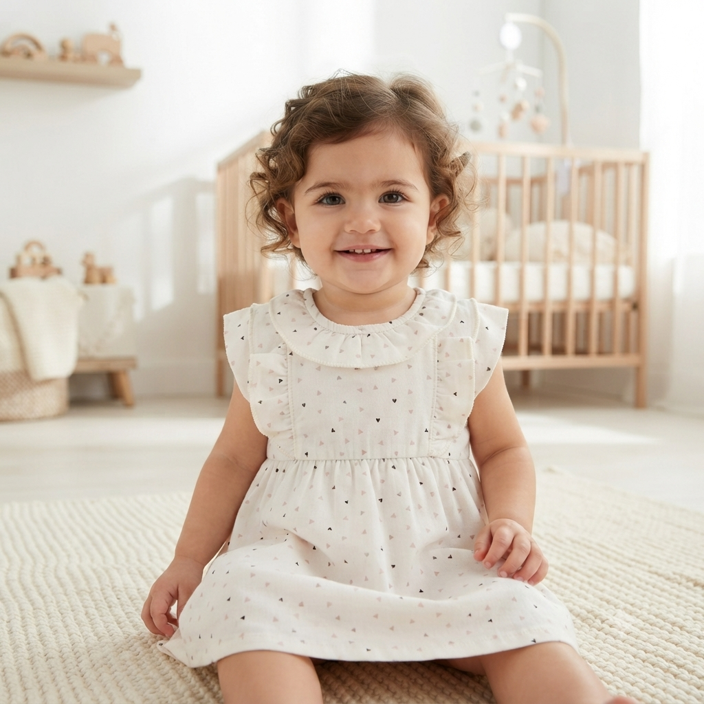 Max white linen frock