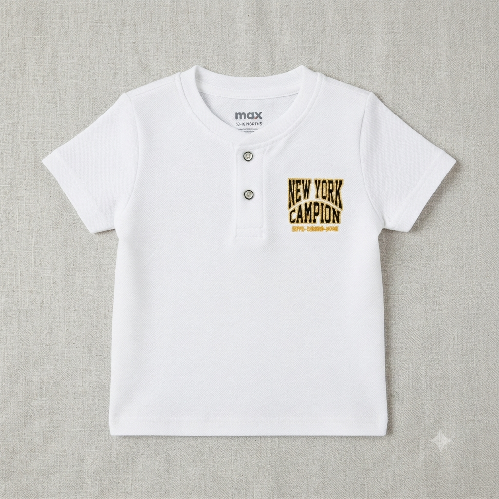 Max baby round collar tshirt white