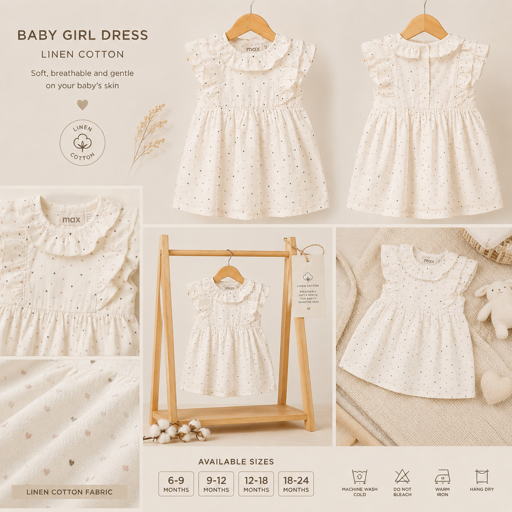 Max white linen frock