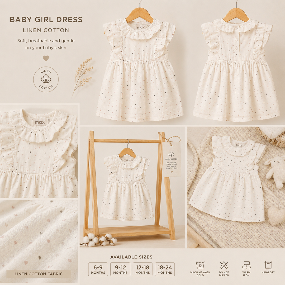 Max white linen frock