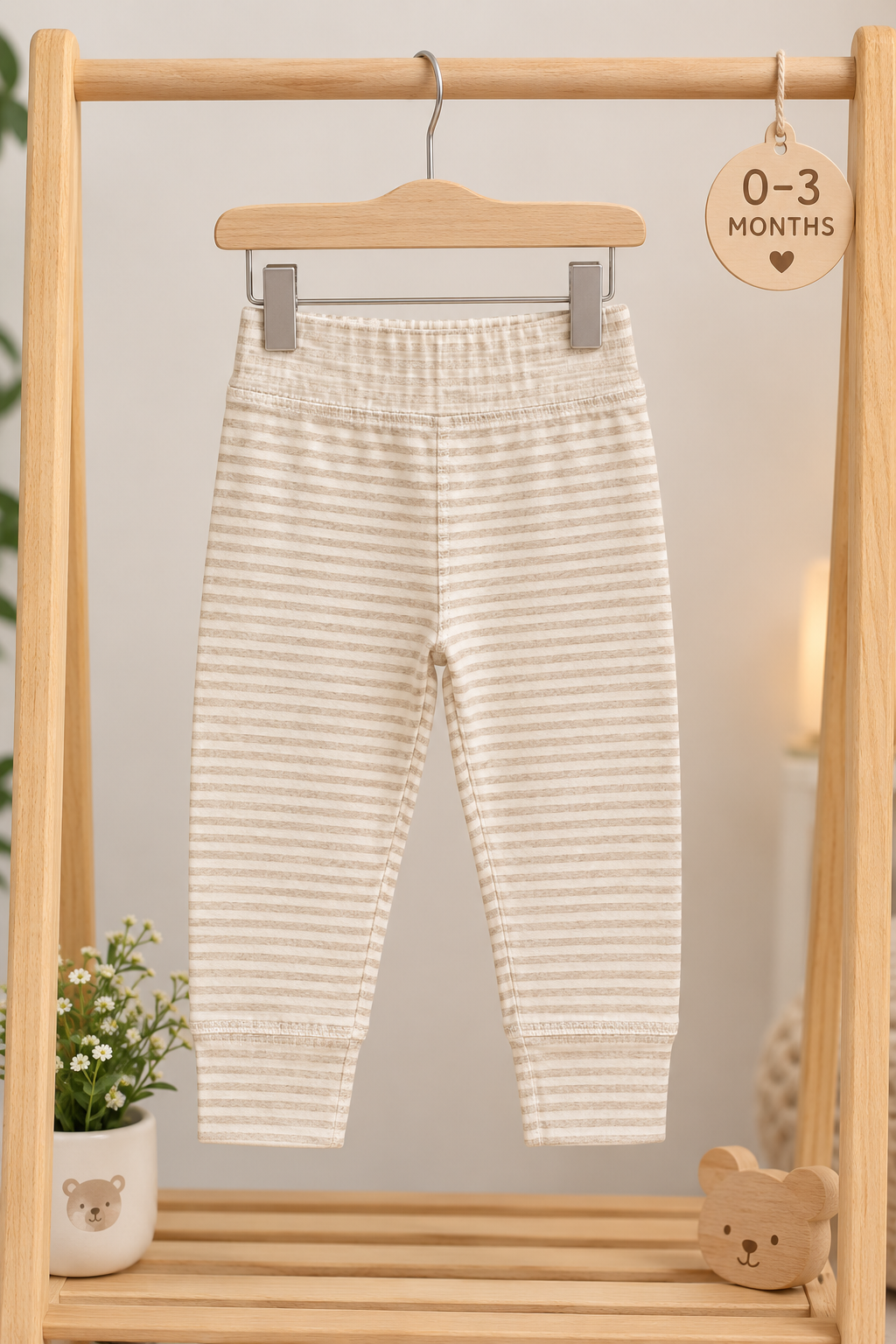 Baby Striped Ribbed Cuff Pant