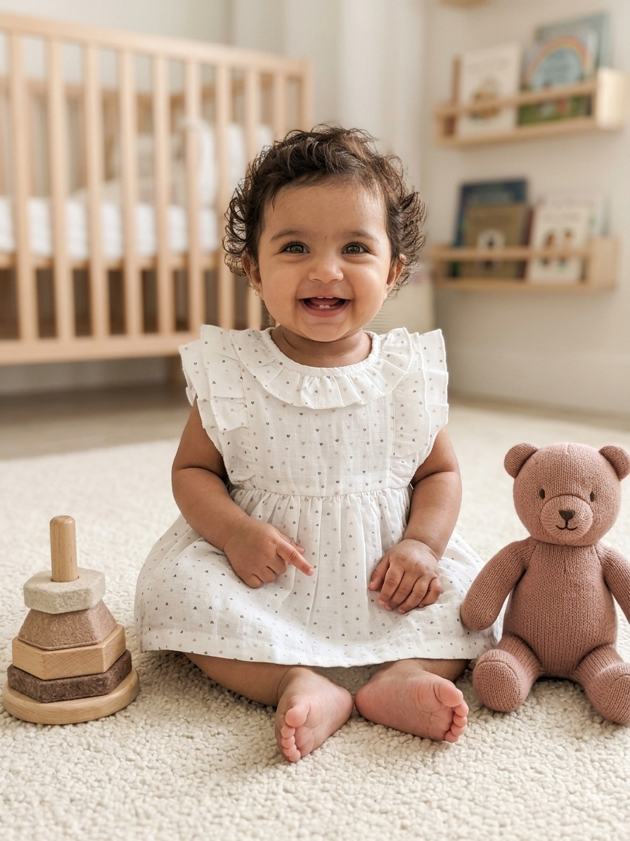 Max white linen frock
