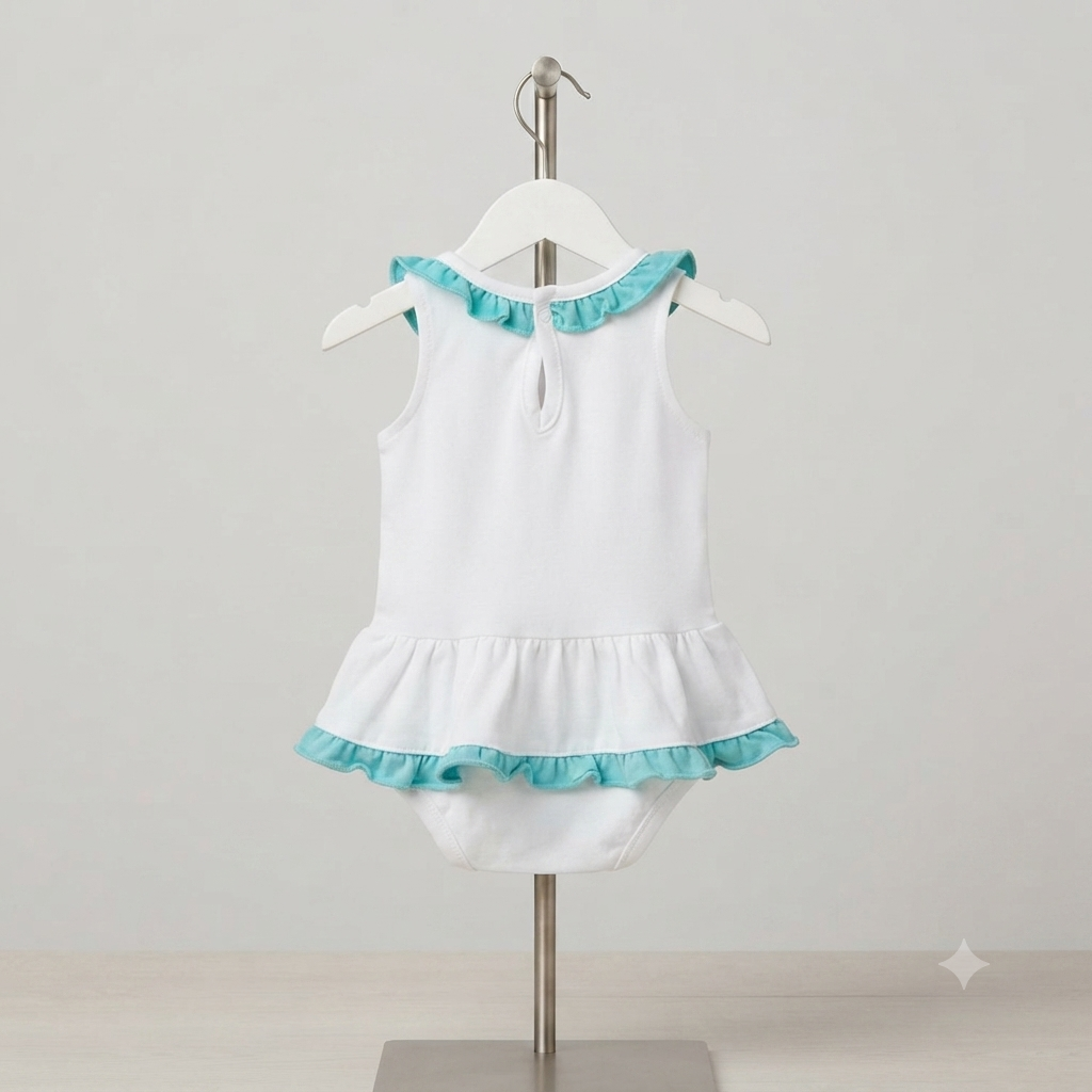 White Frock With Romper