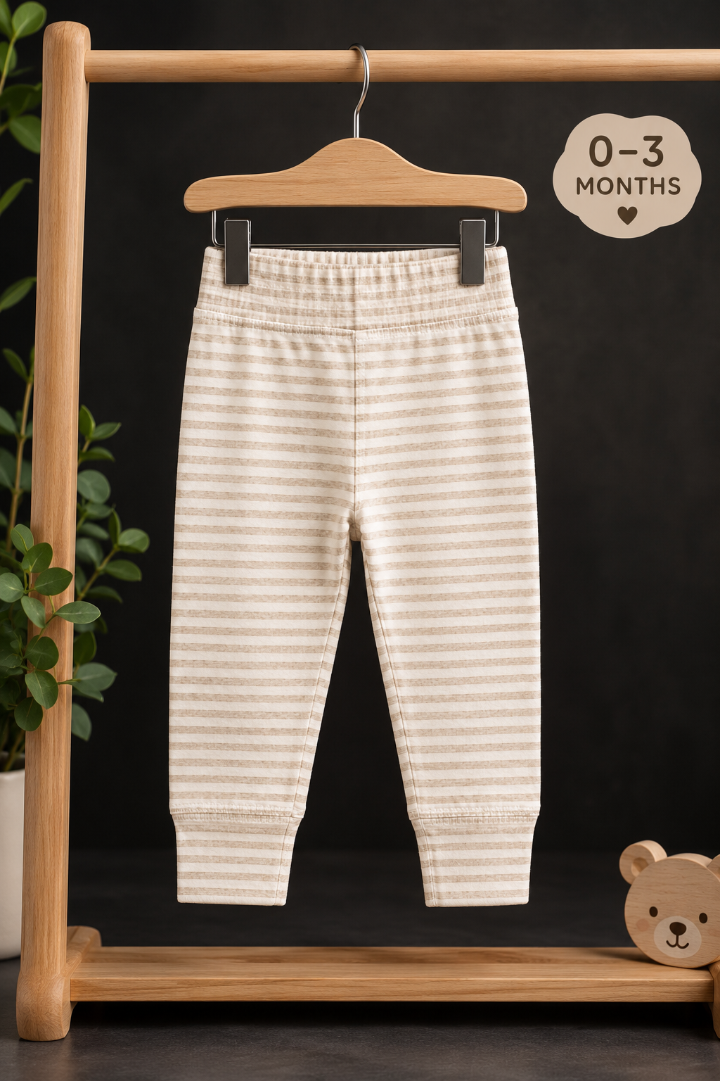 Baby Striped Ribbed Cuff Pant