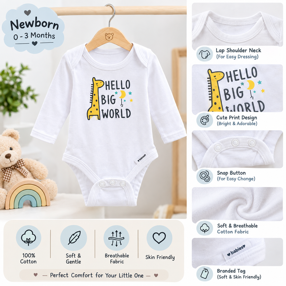 White Romper New born