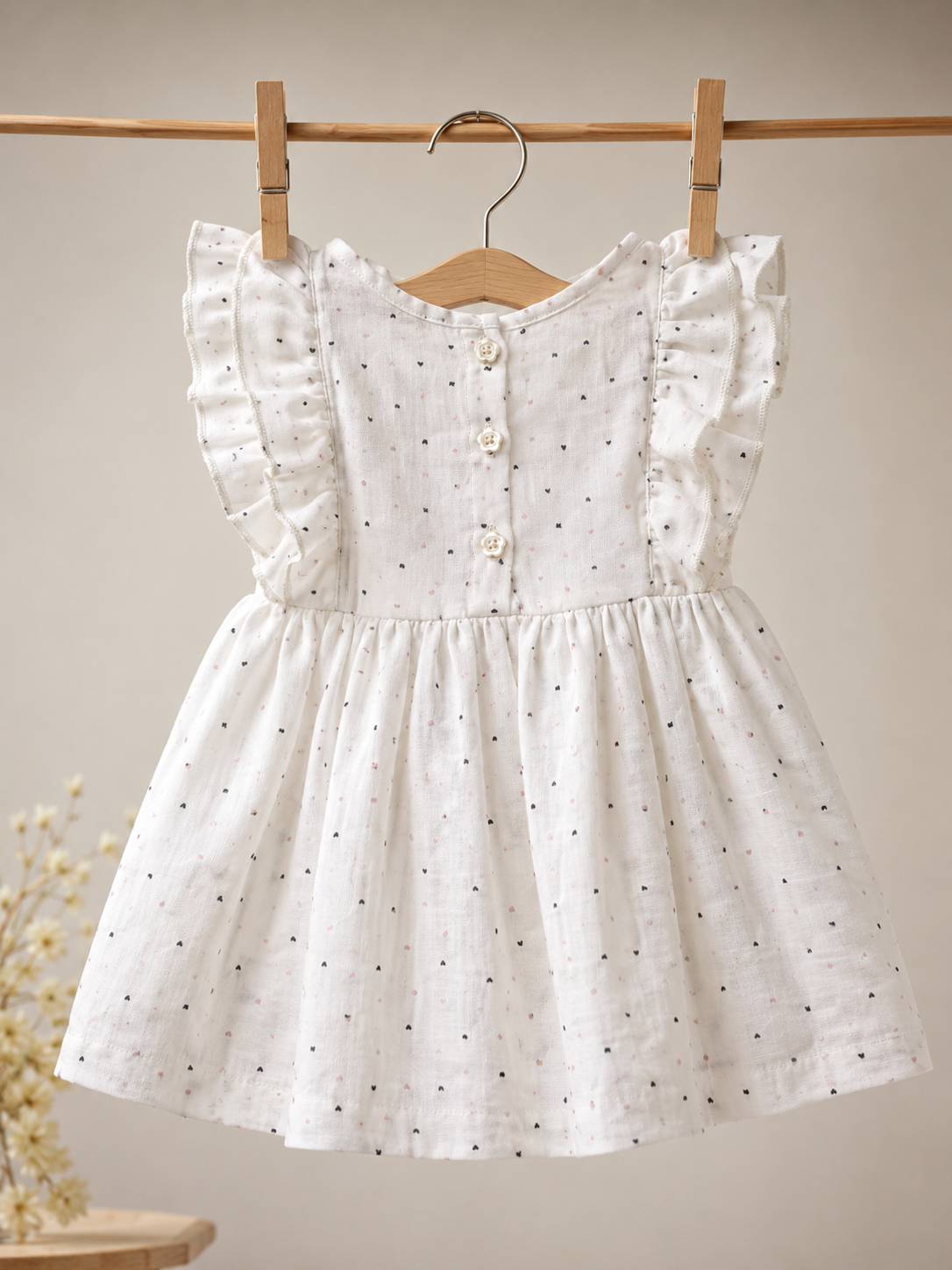 Max white linen frock