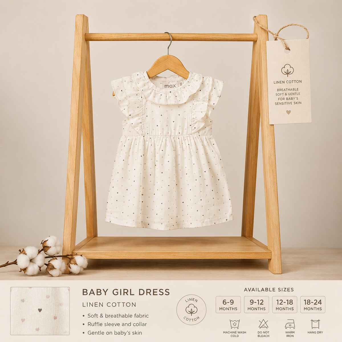 Max white linen frock